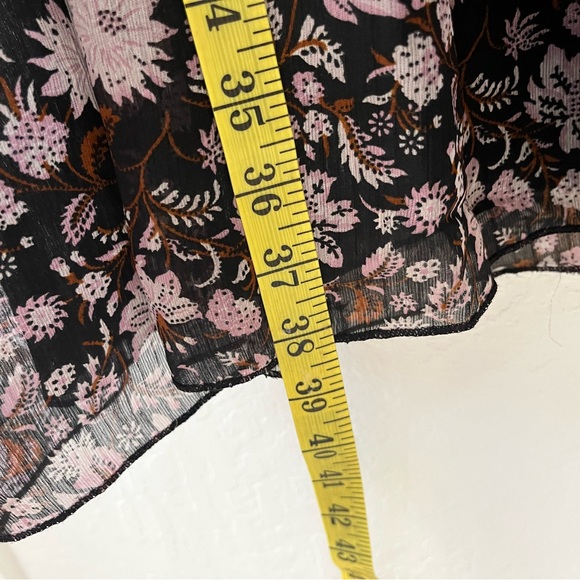 Ellos Floral Ruffle Tiered Peasant Dress with Sheer Sleeves Plus Size 20 - Picture 10 of 11